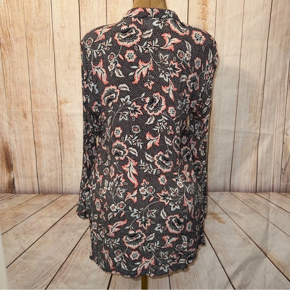 J. Jill Black and Pink Floral Tunic Blouse, women’s M​ - Picture 6 of 10
